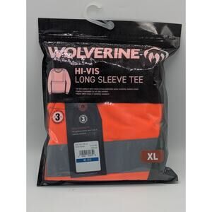 Wolverine Mens Size XL Hi-Vis Long Sleeve Safety T-Shirt Orange Class 3 New